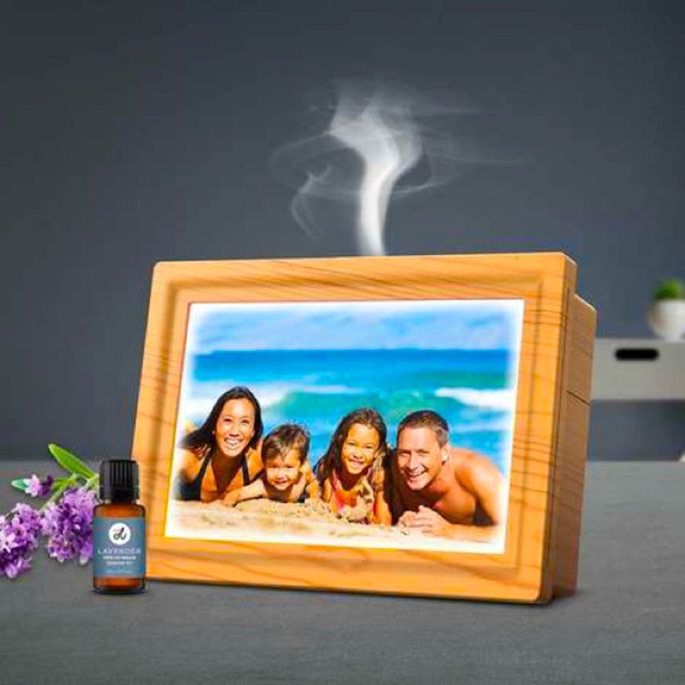 Vie Oli Ultrasonic oil Diffuser + Picture Frame with Soft Led Light, New